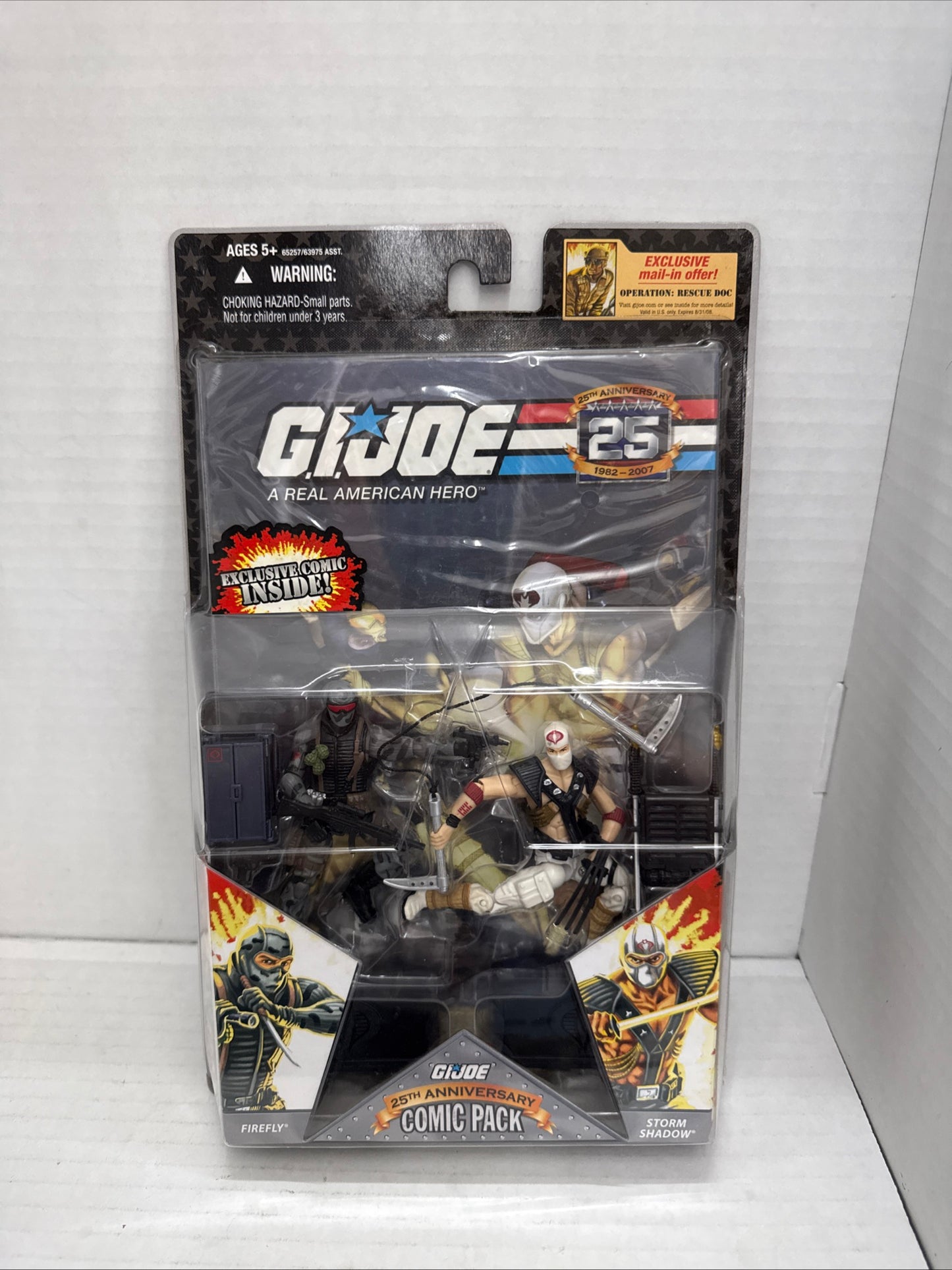 G.I. Joe 25TH ANNIVERSARY Hasbro Comic 2 Pack : FIREFLY & STORM SHADOW