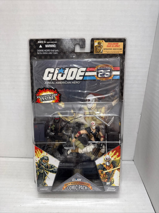 G.I. Joe 25TH ANNIVERSARY Hasbro Comic 2 Pack : FIREFLY & STORM SHADOW