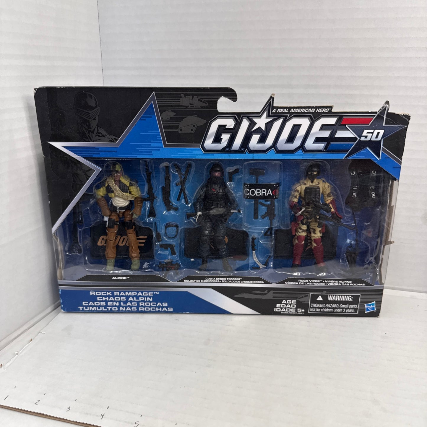 Brand New 50th Anniversary GI Joe Rock Rampage Alpine, Shock Trooper, Rock Viper