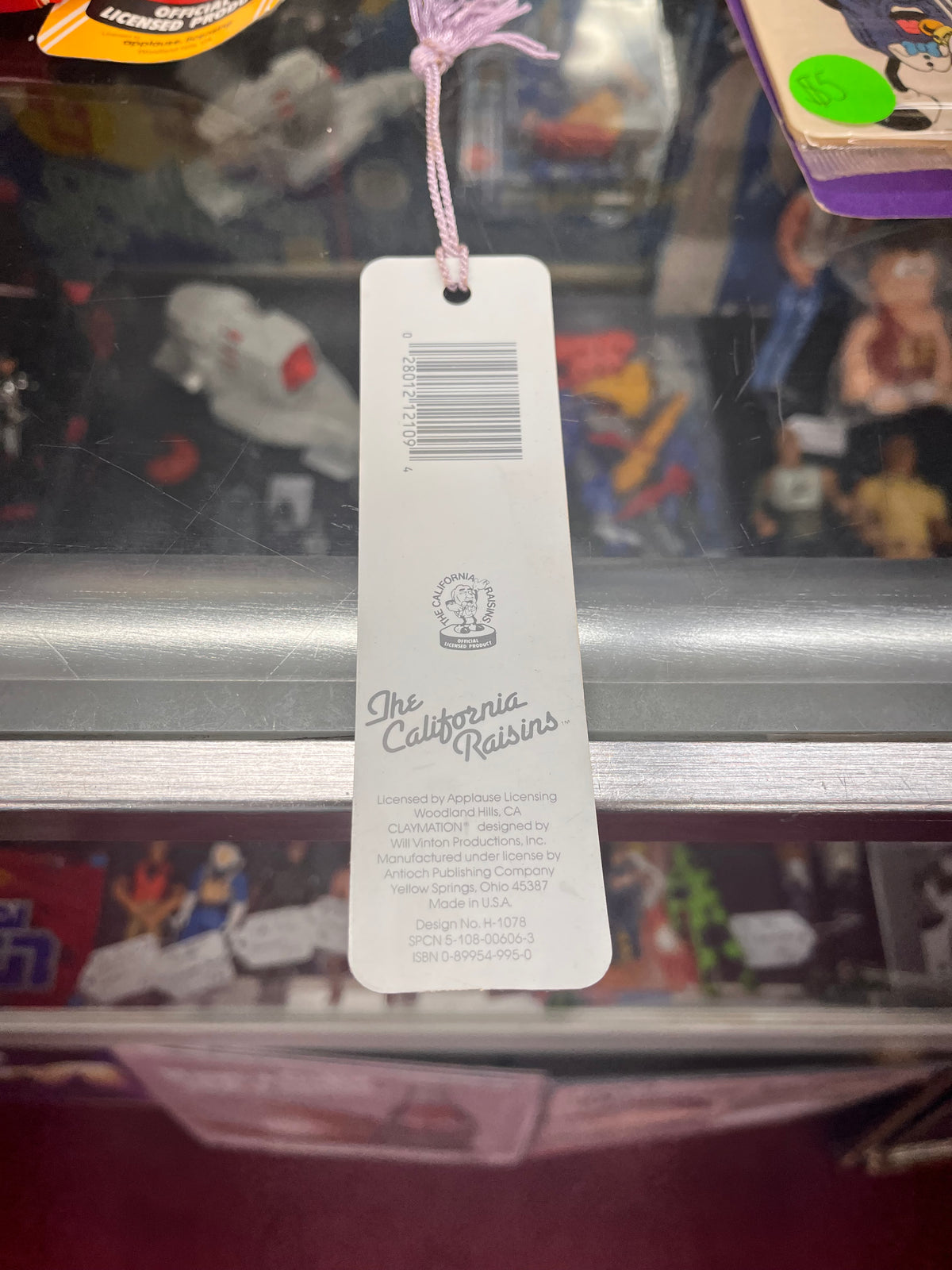 Vintage 80s California Raisins Bookmark, "Grape Hug" 1988 CALRAB, Antioch H-1078