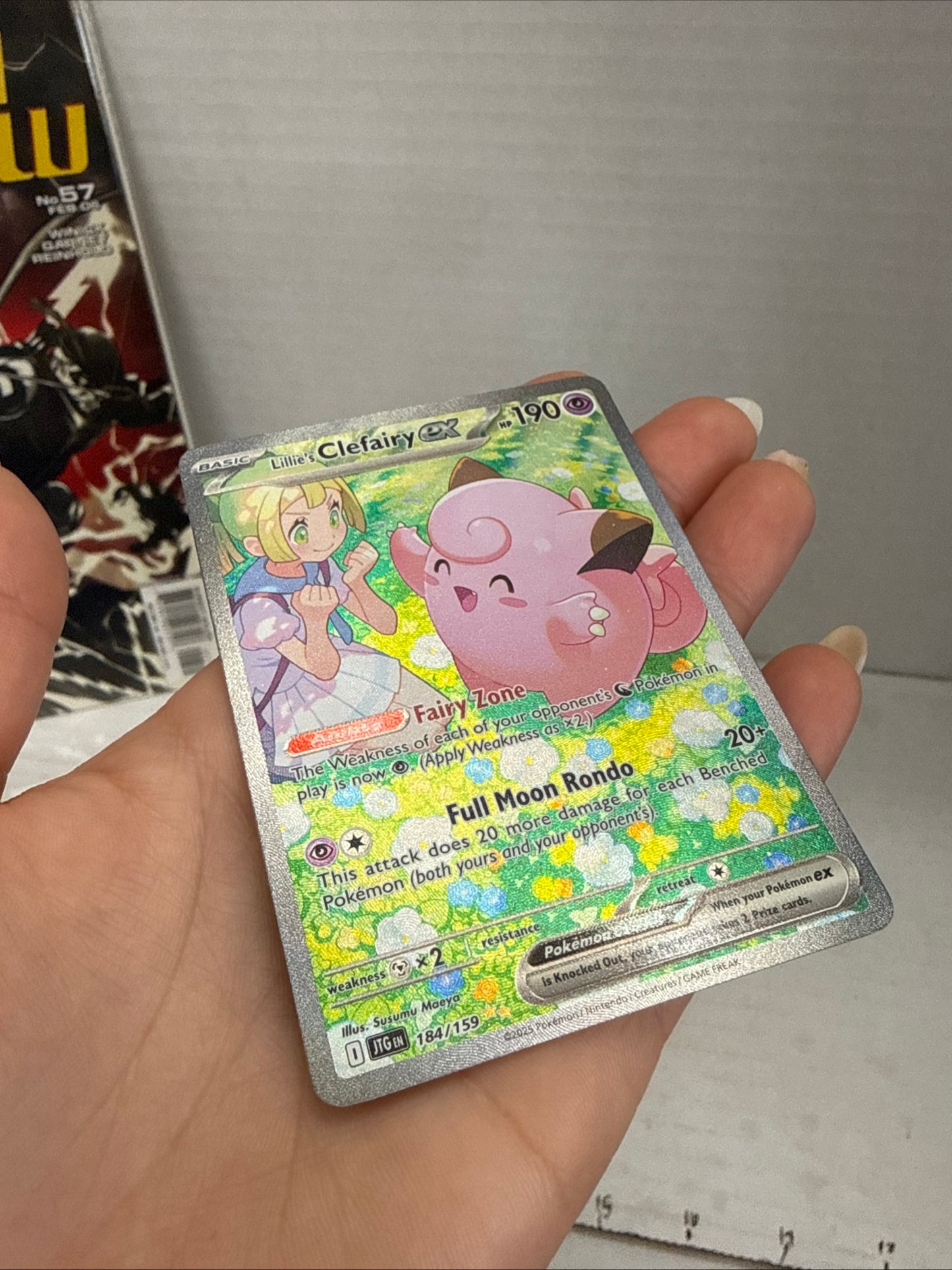 Pokémon TCG Lillie's Clefairy EX Journey Together Sir Card 184/159 NM Condition