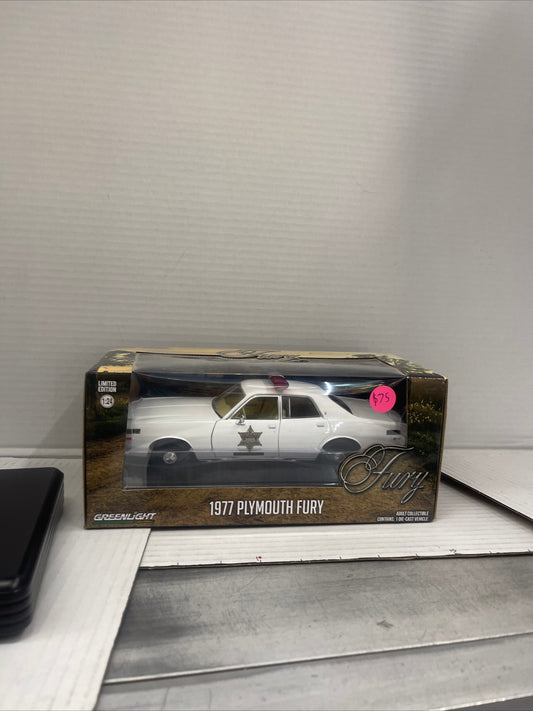 1977 Plymouth Fury Hazzard County Sheriff Police Greenlight Diecast 1:43 RARE