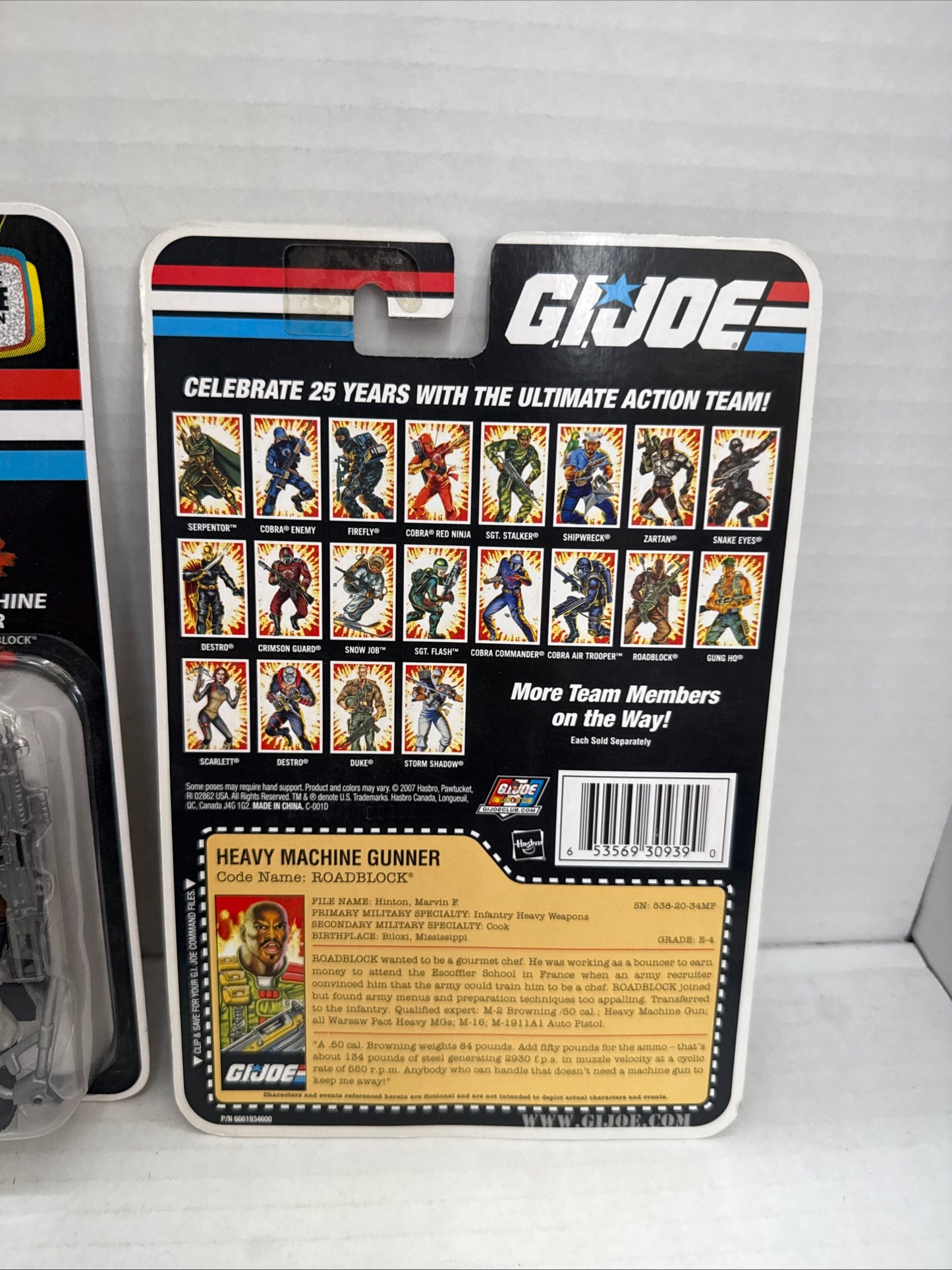 GI JOE HEAVY MACHINE GUNNER ROADBLOCK 25TH ANN