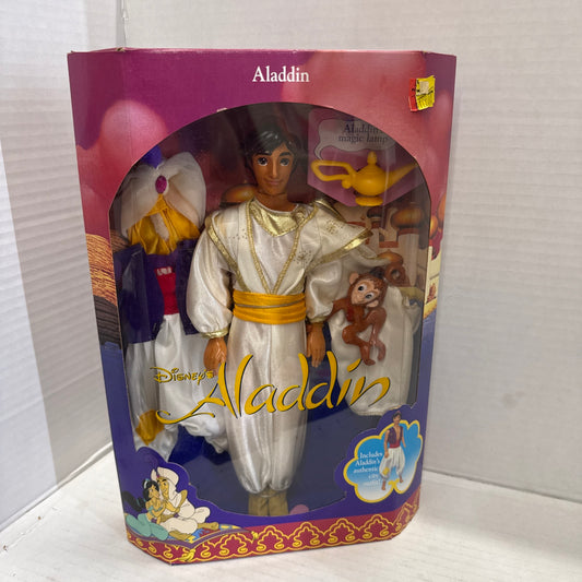 VTG 1992 Disney's ALADDIN Doll w/ Abu Prince Ali & City Outfits Mattel 2548 NEW