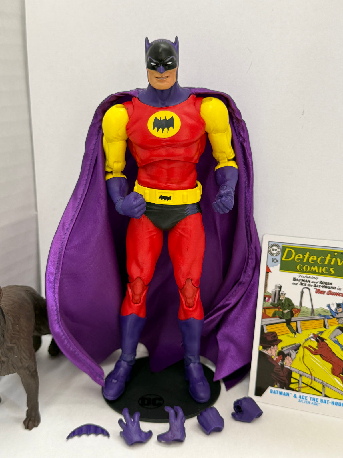 mcfarlane dc multiverse figure batman ace bat-hound platinum silver age