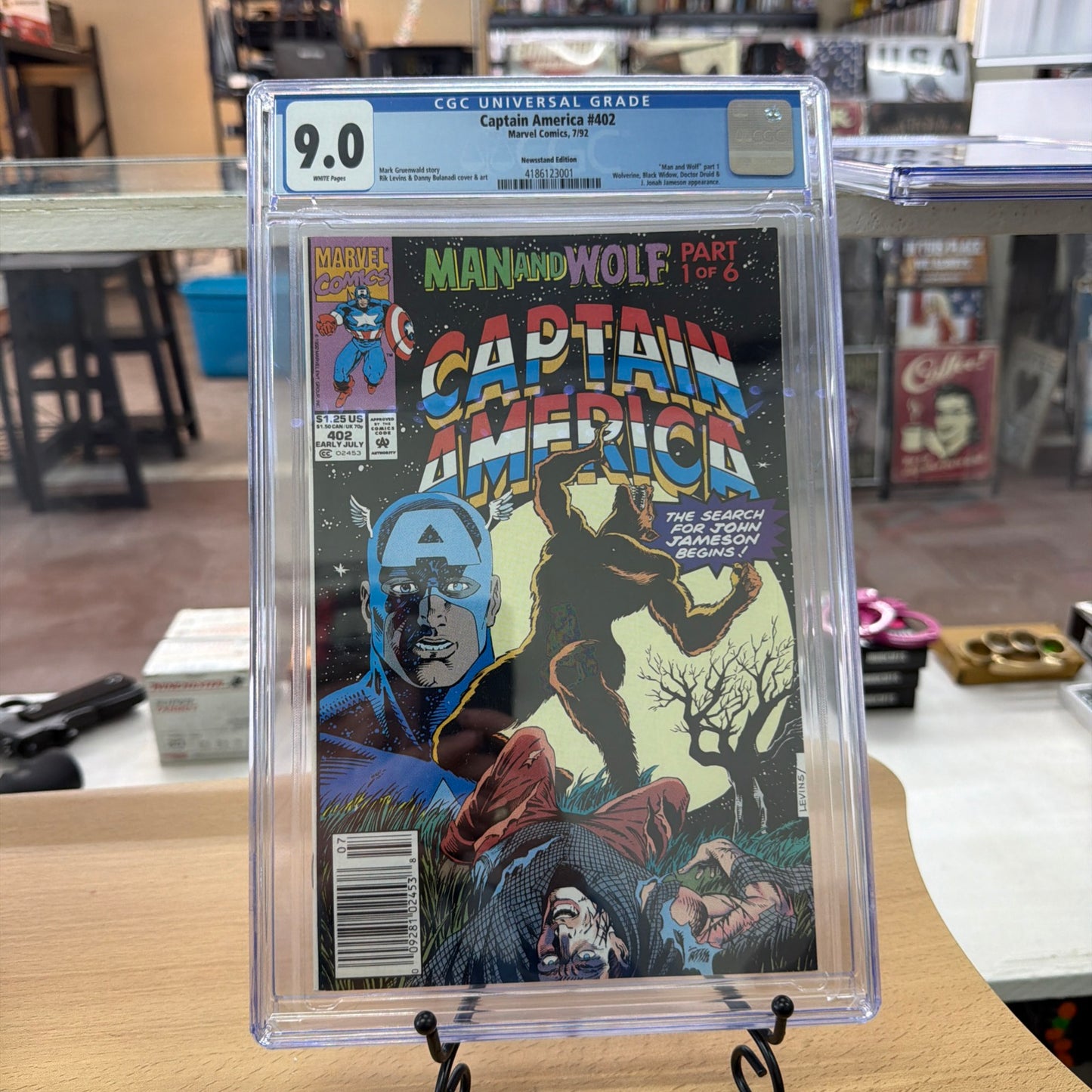 Captain America #402 (1992) - "Man and Wolf" Saga - Good Cond. CGC 9.0