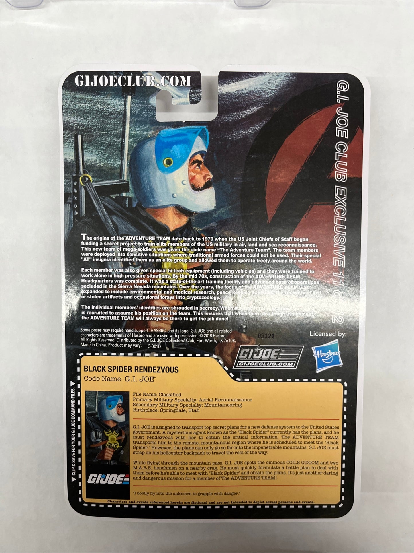 Black Spider Rendezvous Club Exclusive FSS G.I. JOE COBRA 25th Adventure Team