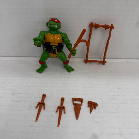 Vintage 1988 TMNT Raphael Playmates Raph Action Figure 100% Complete Hard Head