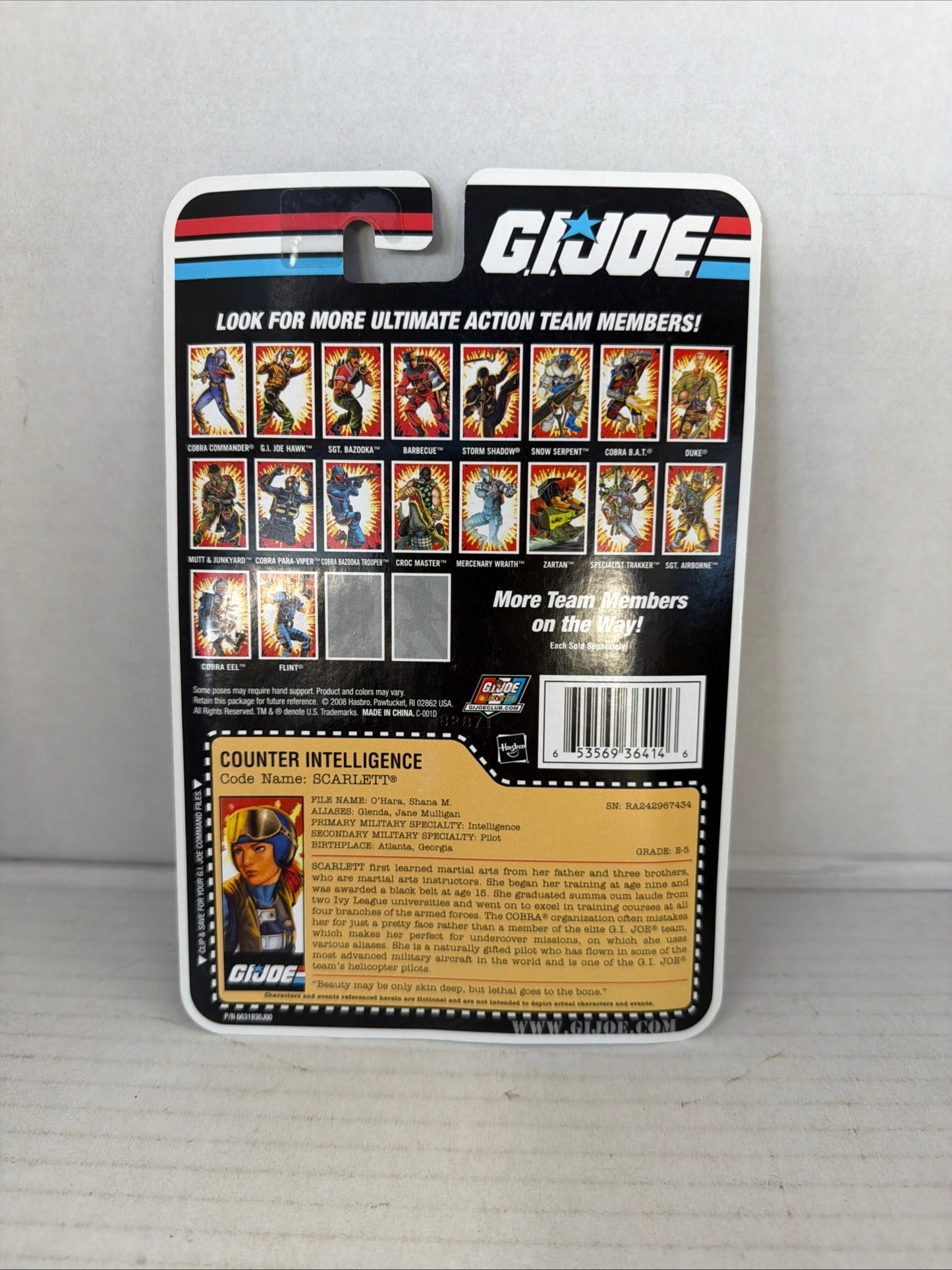 2008 Pilot Scarlett (Glenda) wave 11 v10 G.I. Joe 25th Anniversary sealed MOC