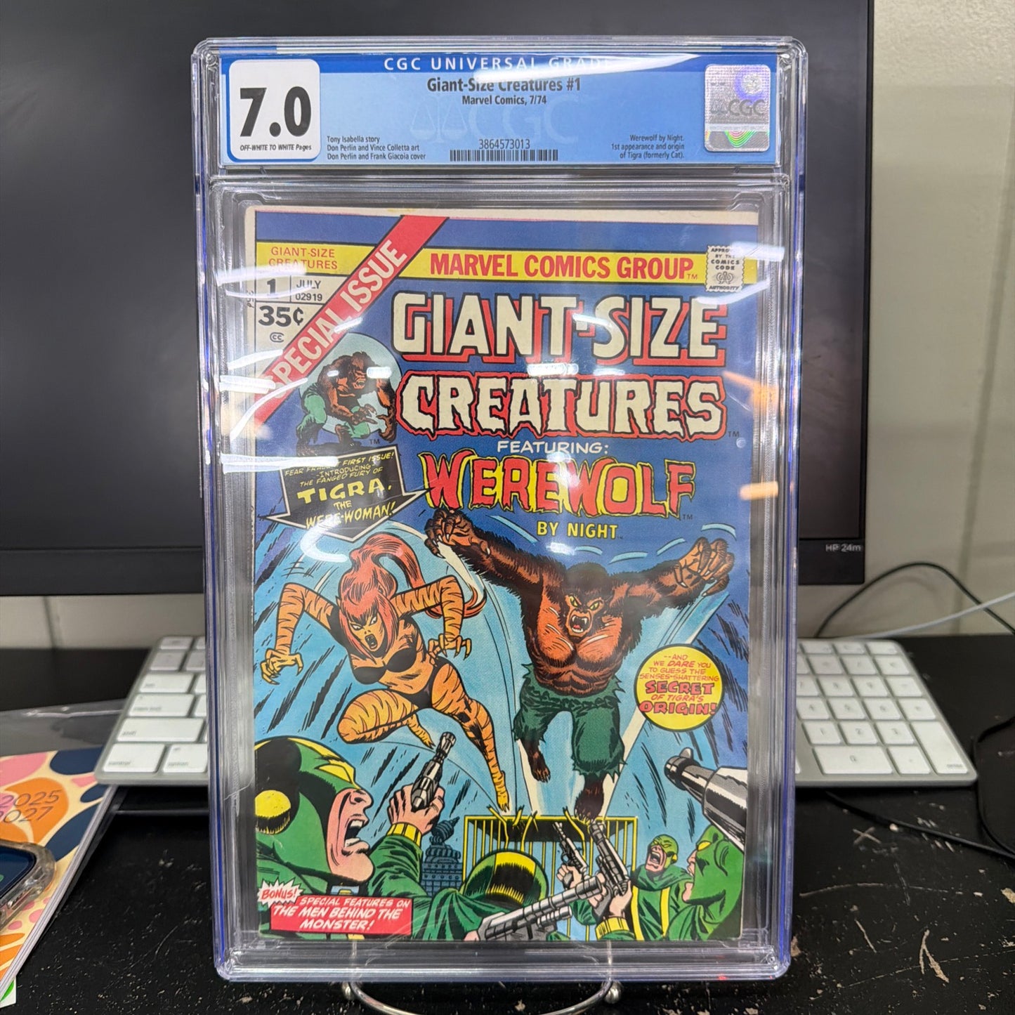 Giant-Size Creatures #1 CGC 7.0 Werewolf By Night Origin & 1st App Of Tigra Cat