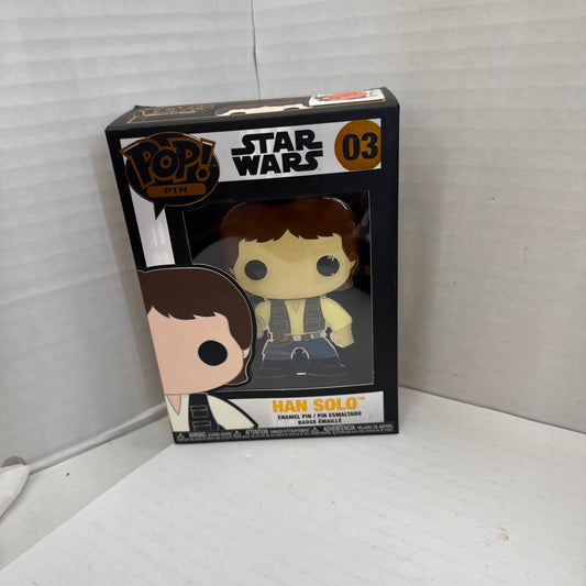 Funko Pop Star Wars Han Solo Pin  03 Enamel Disney Store NEW Rare UK Figure Box