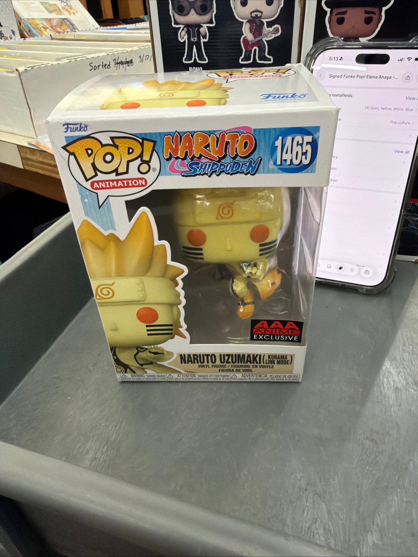 Funko Pop! Naruto Uzumaki (Kurama Link Mode) #1465 AAA Anime