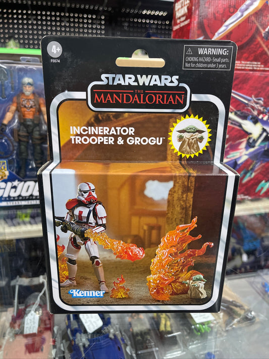 Star Wars Vintage Collection Deluxe Incinerator Trooper and Grogu 3.75" Figures