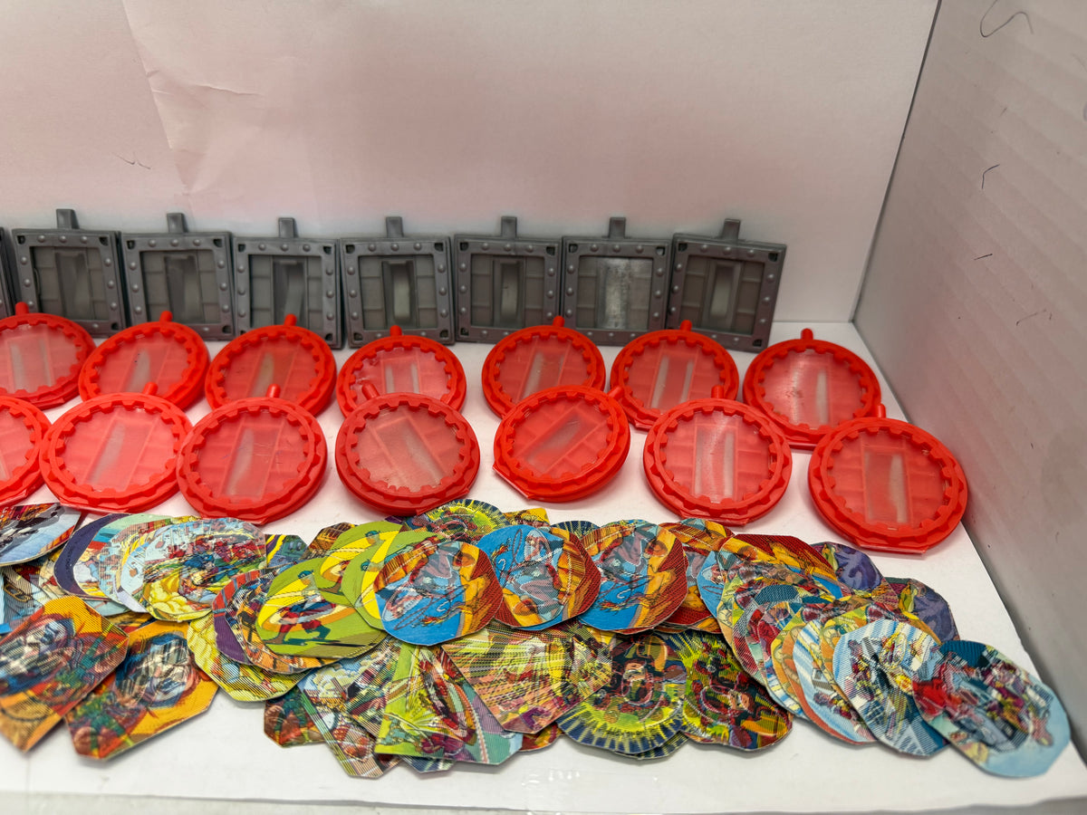 Huge Lot Vtg Mattel Marvel Secret Wars Lenticular Shields Lot W/ Shield Inserts