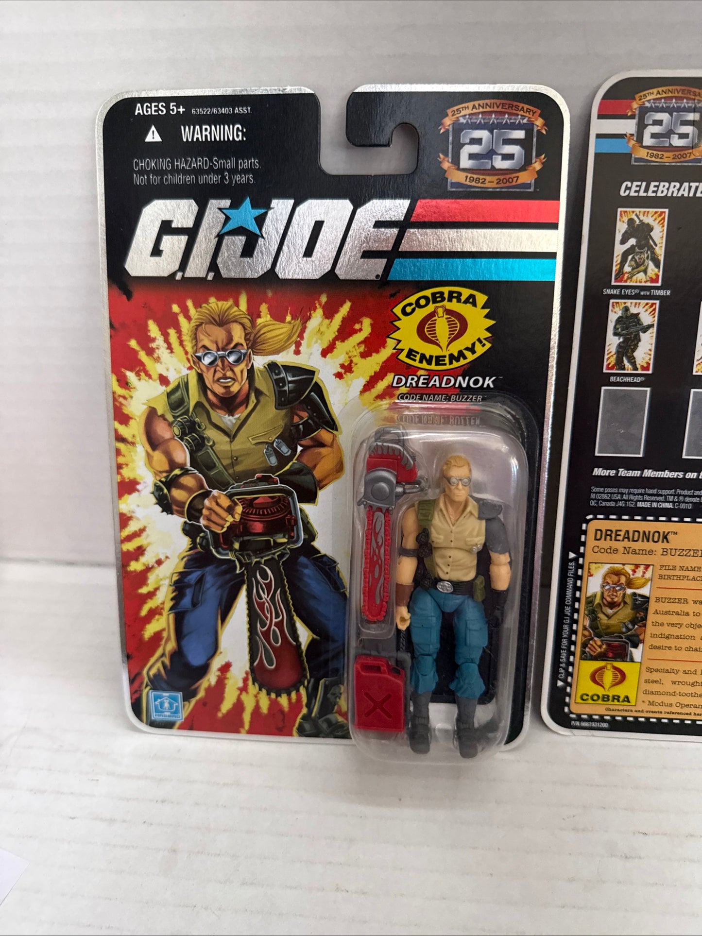 2007 G. I. Joe 25th Anniversary Cobra Dreadnok Buzzer Mint On Foil Card