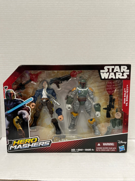 Star Wars Hero Mashers Hans Solo vs. Boba Fett Figures New Sealed