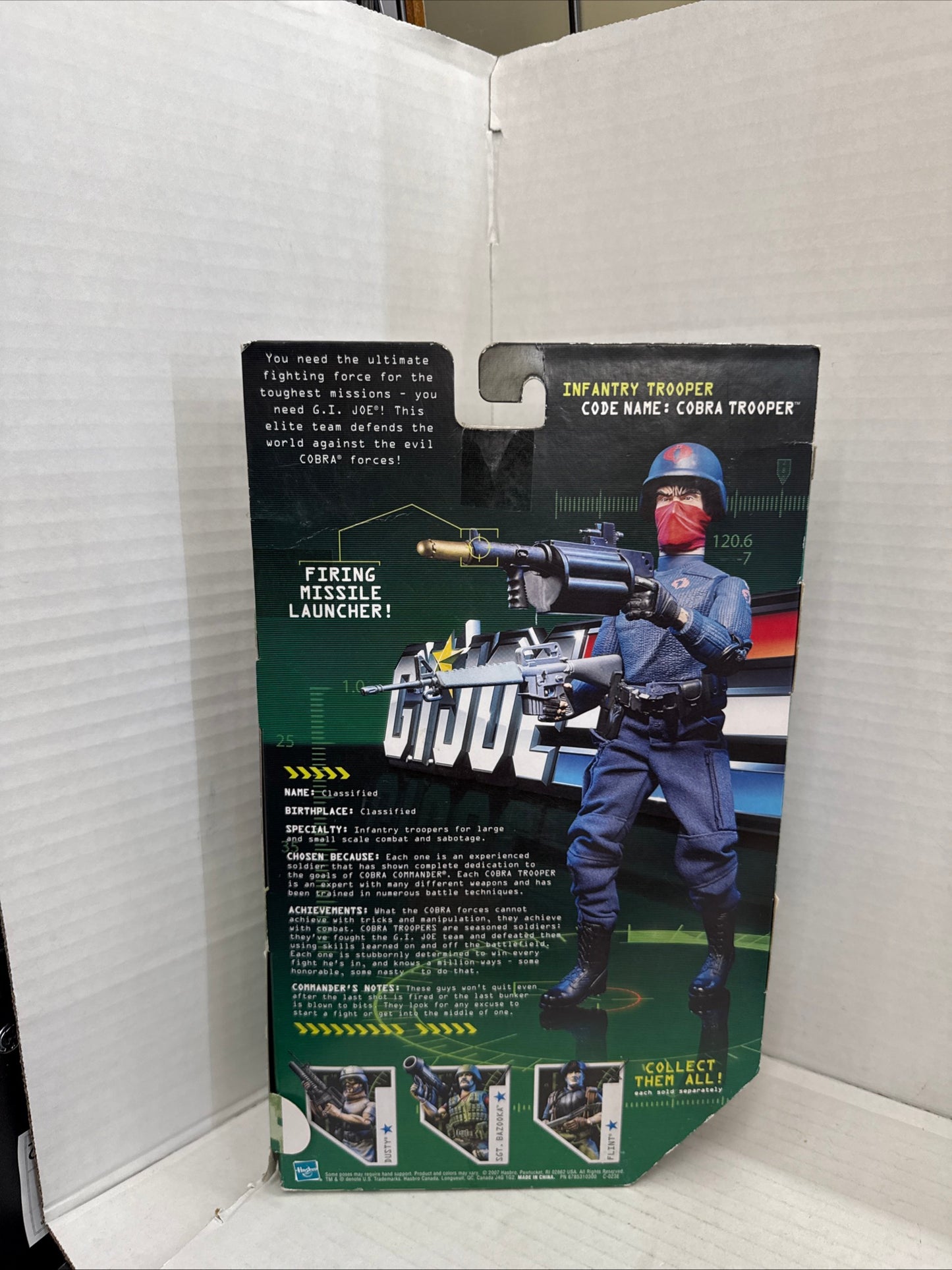 Vintage Hasbro GI Joe Infantry Trooper 12 Inch Figure Cobra Trooper Boxed 2007