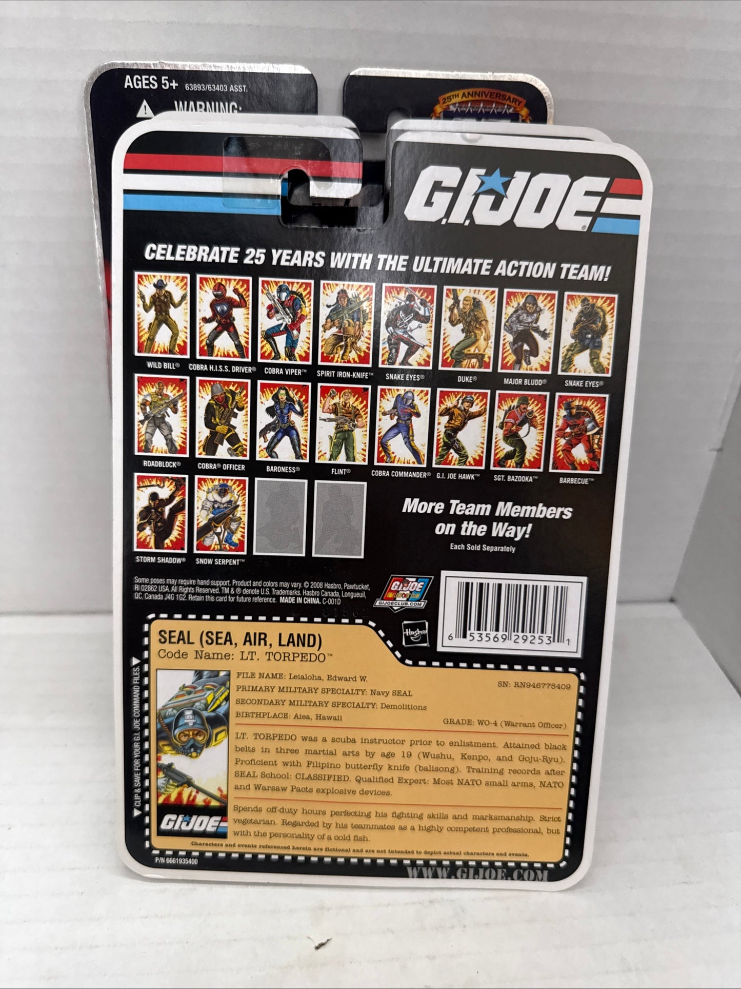 GI Joe 25th Anniversary Lt. Torpedo Seal (Sea, Air, Land) comic series