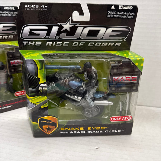 GI Joe Movie Rise of Cobra Snake Eyes w Arashikage Cycle Action Figure Set NEW