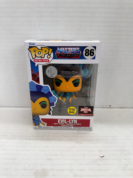 FUNKO POP MASTERS OF THE UNIVERSE EVIL-LYN # 86 GITD GLOWS IN THE DARK TARGET