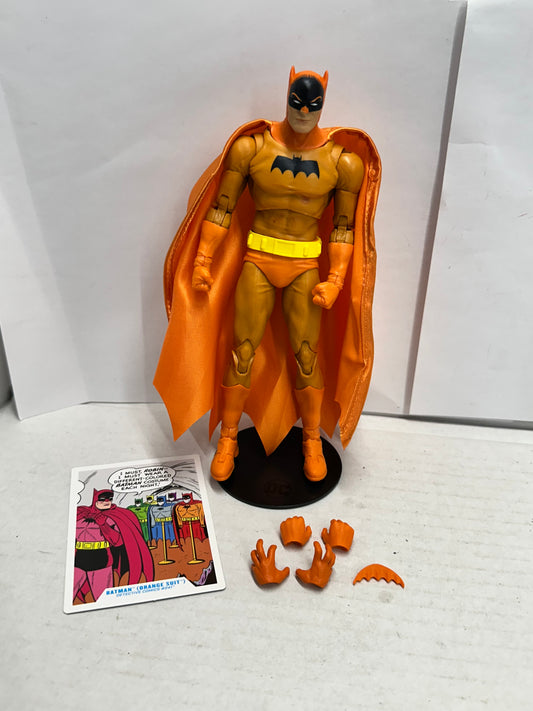 DC Multiverse McFarlane Red Platinum Orange Suit Batman Figure COMPLETE