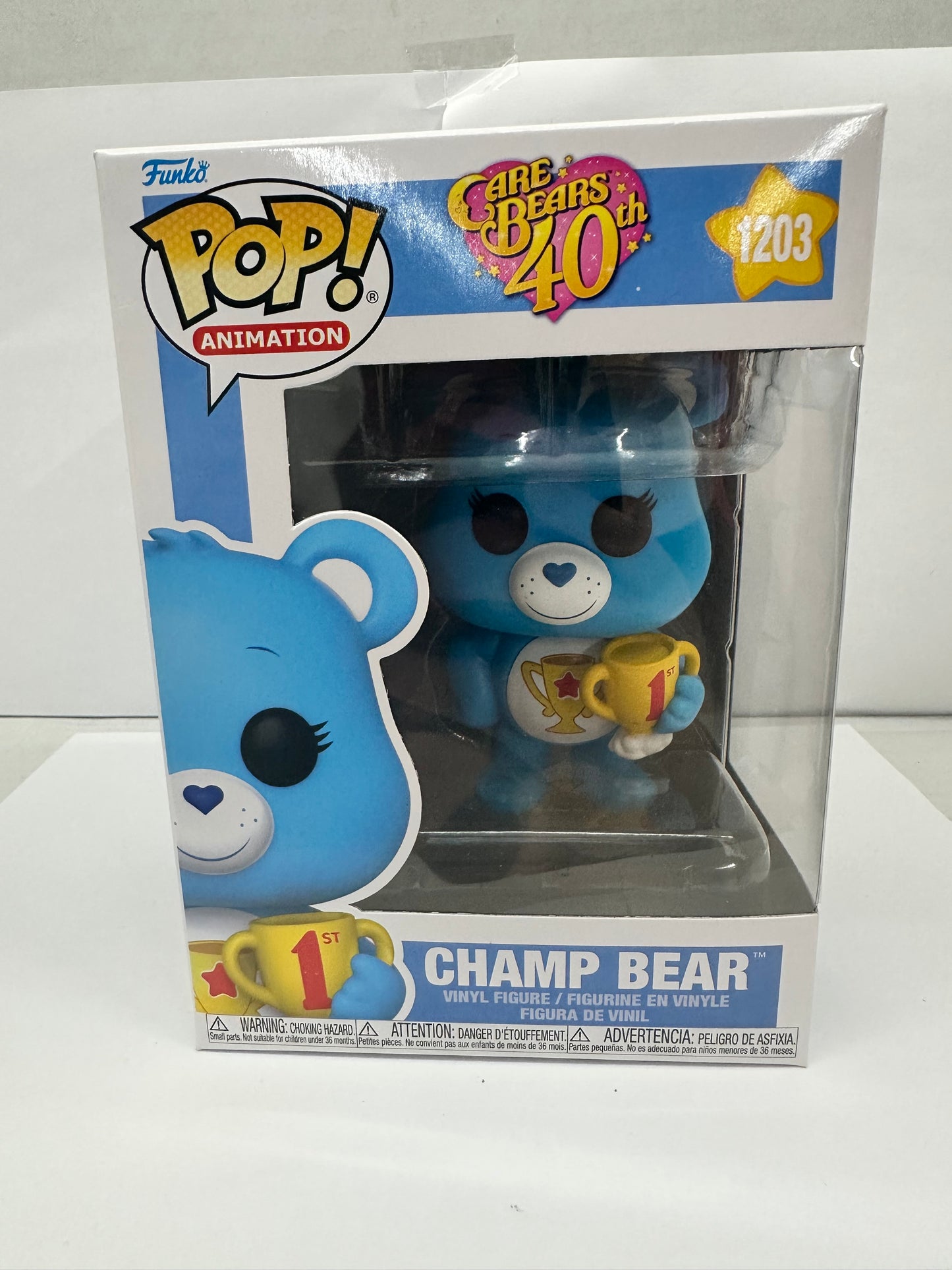 Funko Pop! Animation Care Bears 40th 1203 Champ Bear Chase Vinyl Figure New