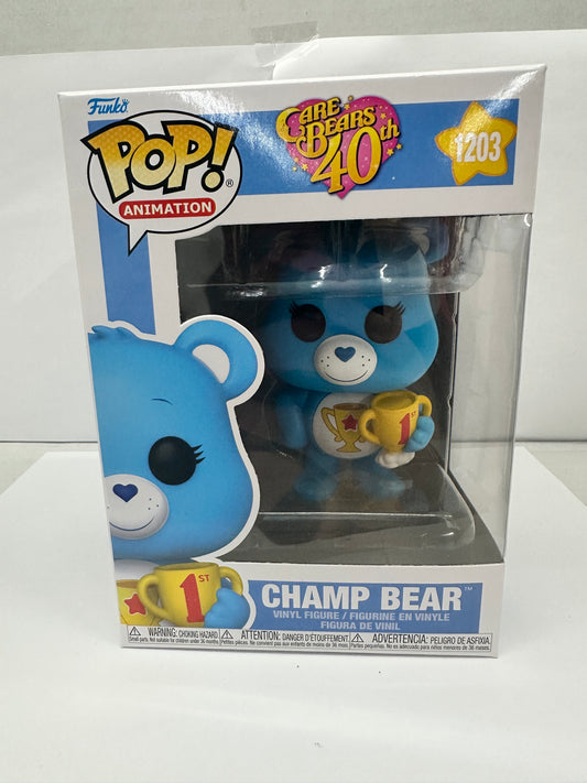 Funko Pop! Animation Care Bears 40th 1203 Champ Bear Chase Vinyl Figure New