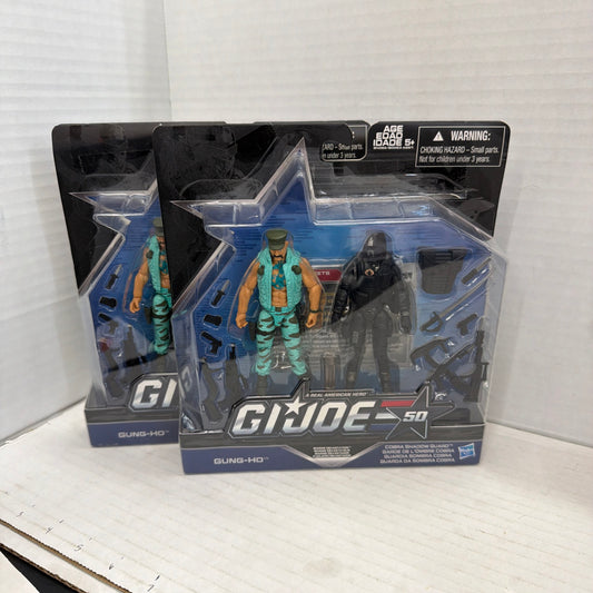 GI Joe 50th 2 Pack Sealed Marine Devastation Gung-Ho Cobra Shadow Guard