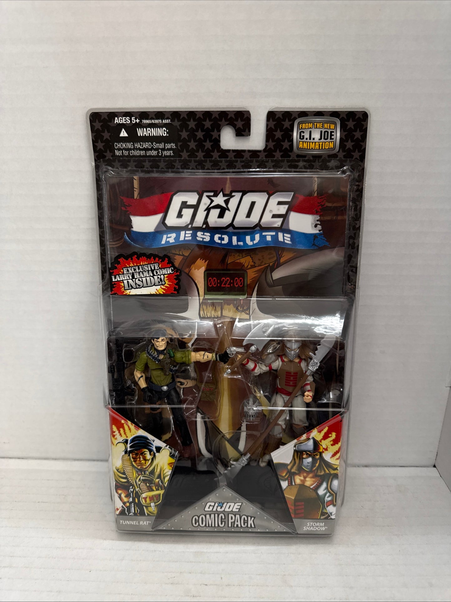 G.I. JOE RESOLUTE Tunnel Rat & Storm Shadow Larry Hama Comic Inside Pack New