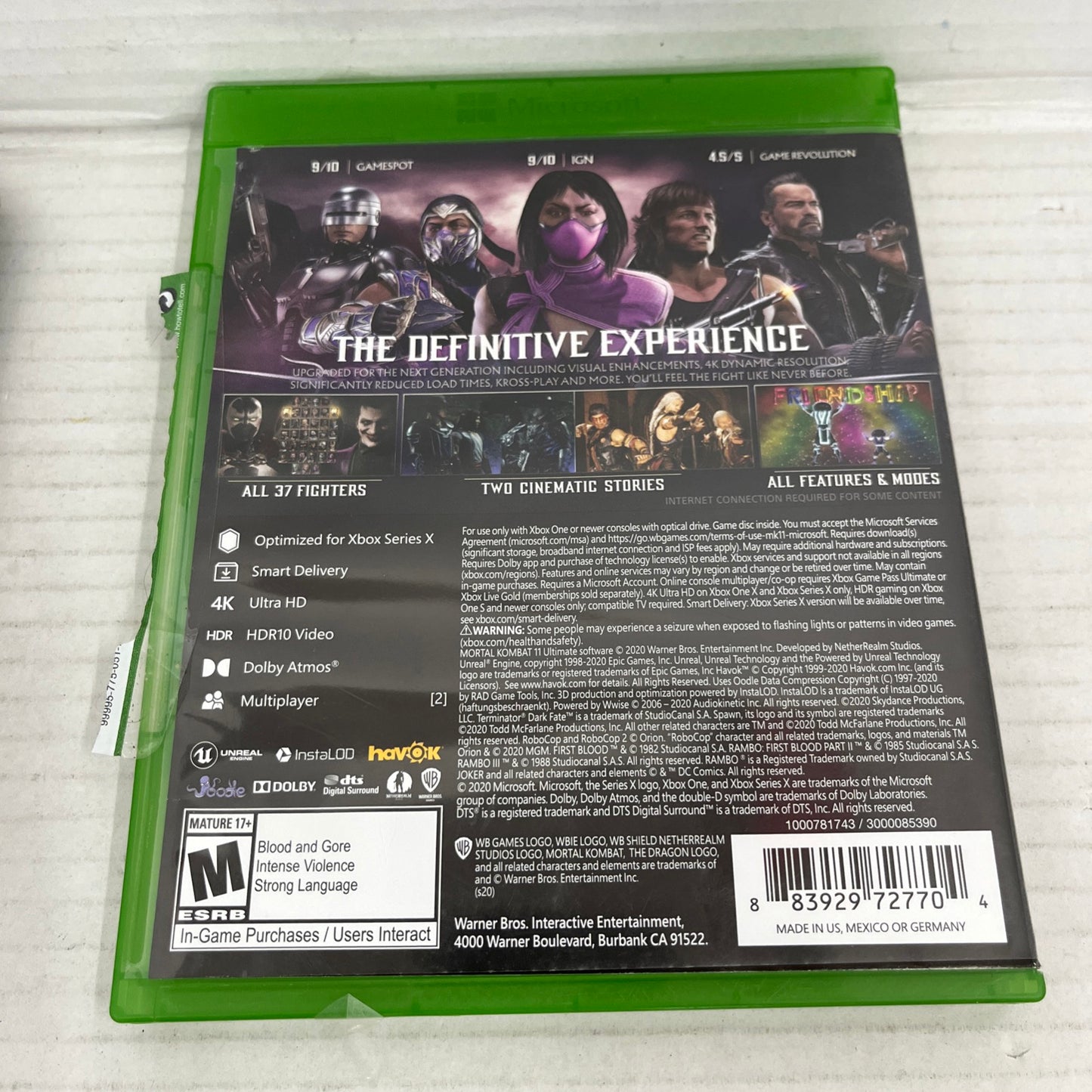 Mortal Kombat 11 Ultimate Microsoft Xbox Series X|S & Xbox One - 4K HDR