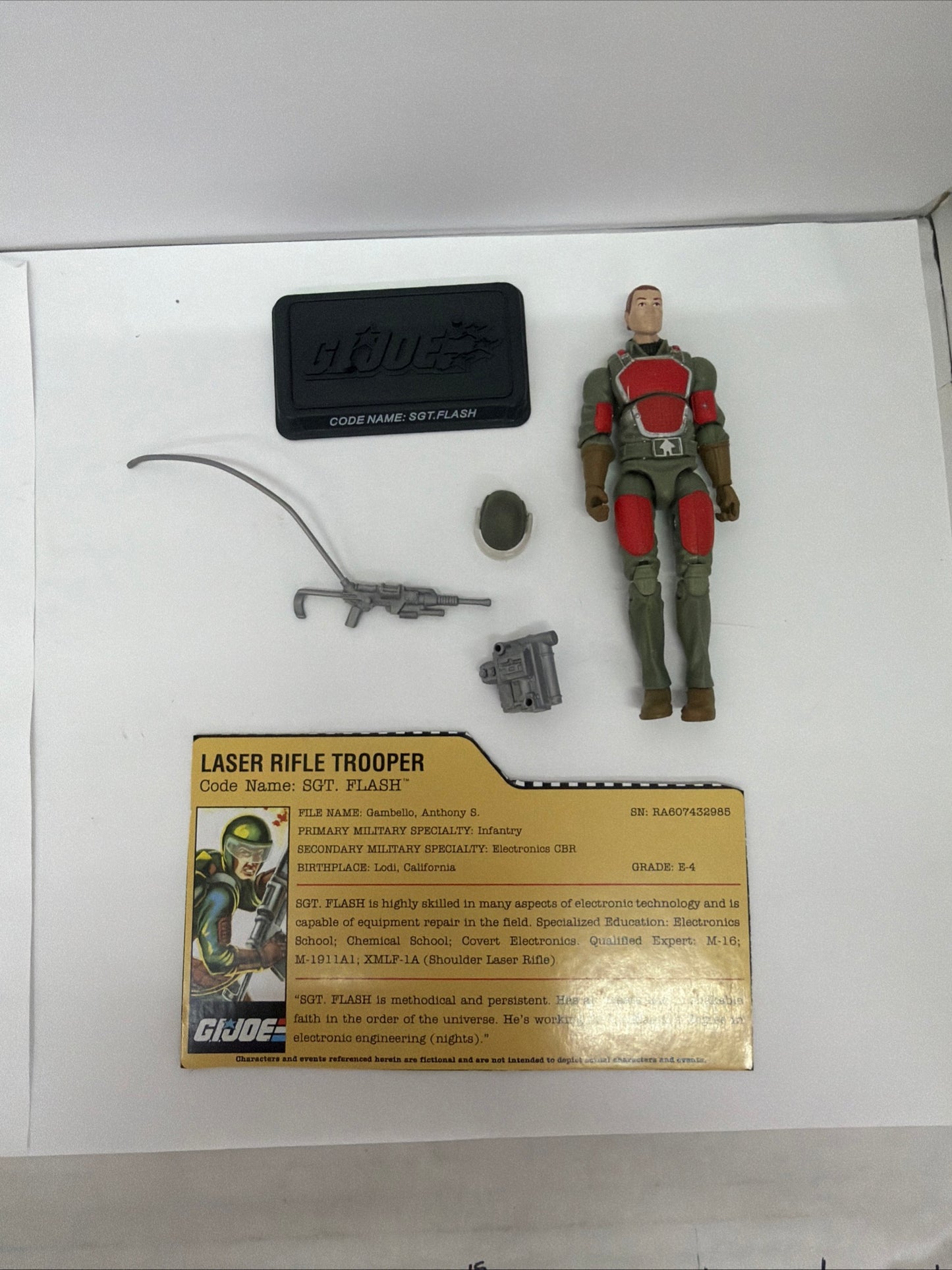 GI Joe 25th Anniversary Sgt. Flash Complete w/ File Card