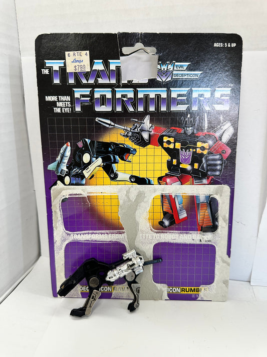 Transformers G1 Decepticon Cassette RAVAGE W Card Hasbro Takara Vintage 1984