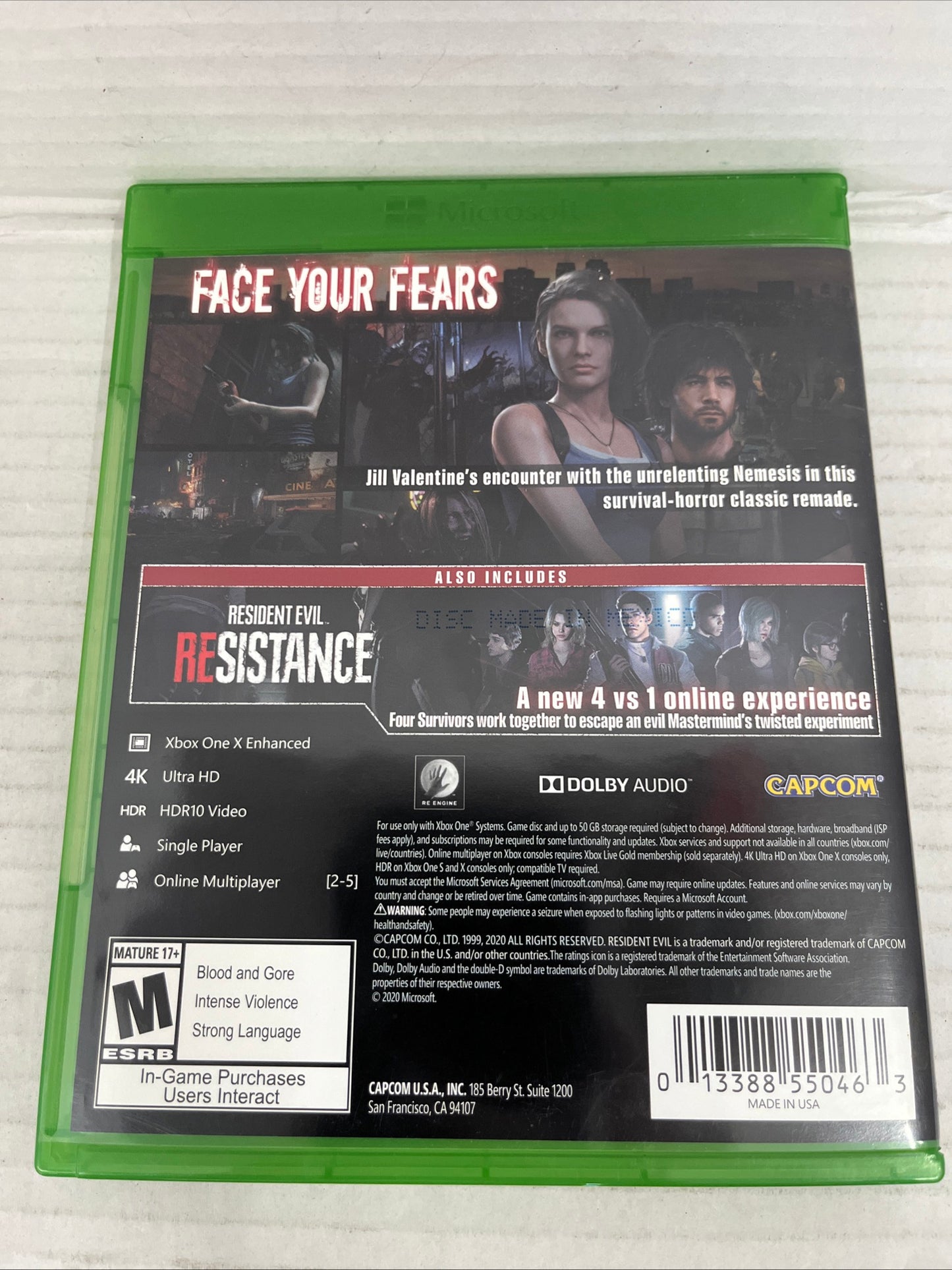 Resident Evil 3 (Xbox One, 2020) Tested & Working!