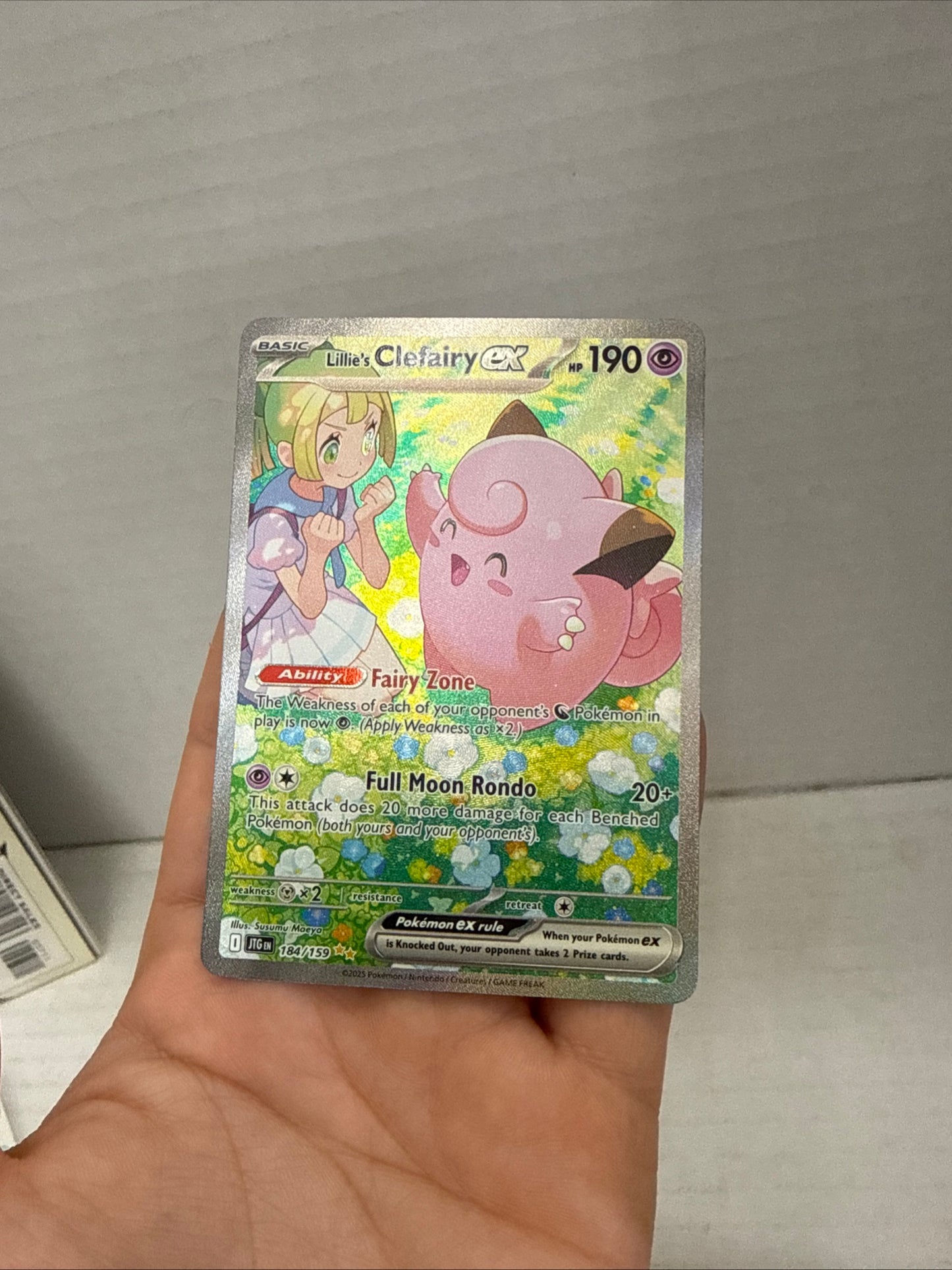Pokémon TCG Lillie's Clefairy EX Journey Together Sir Card 184/159 NM Condition