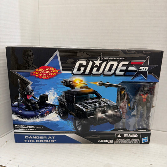 Gi.Joe 50th ANV .Danger At The Docks Set.w/Flint,Cobra Eel,Vamp.Mk2,Night Raft.