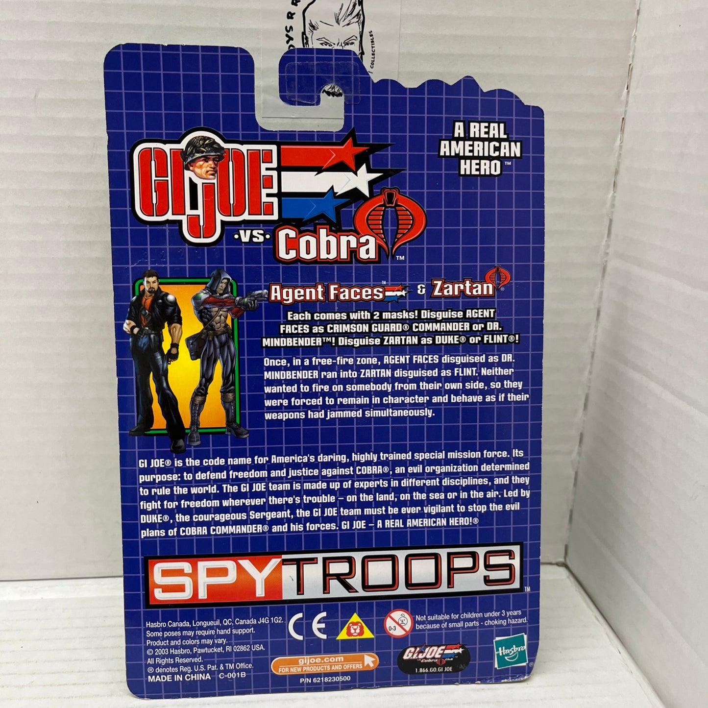 AGENT FACES & ZARTAN GI JOE vs Cobra Spy Troops Hasbro NIB G.I JOE