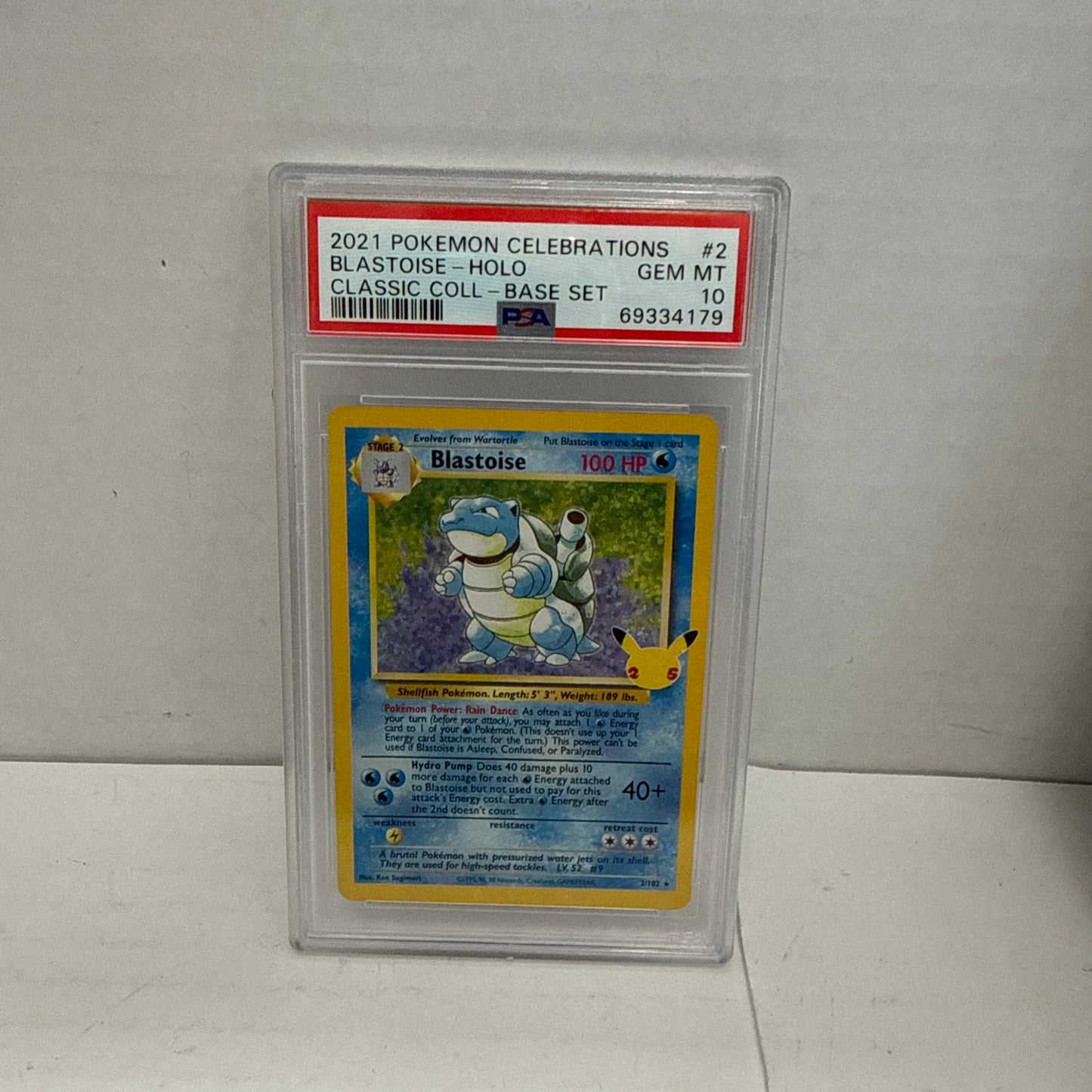 Pokémon TCG Blastoise Classic Collection 2/102 Psa 10