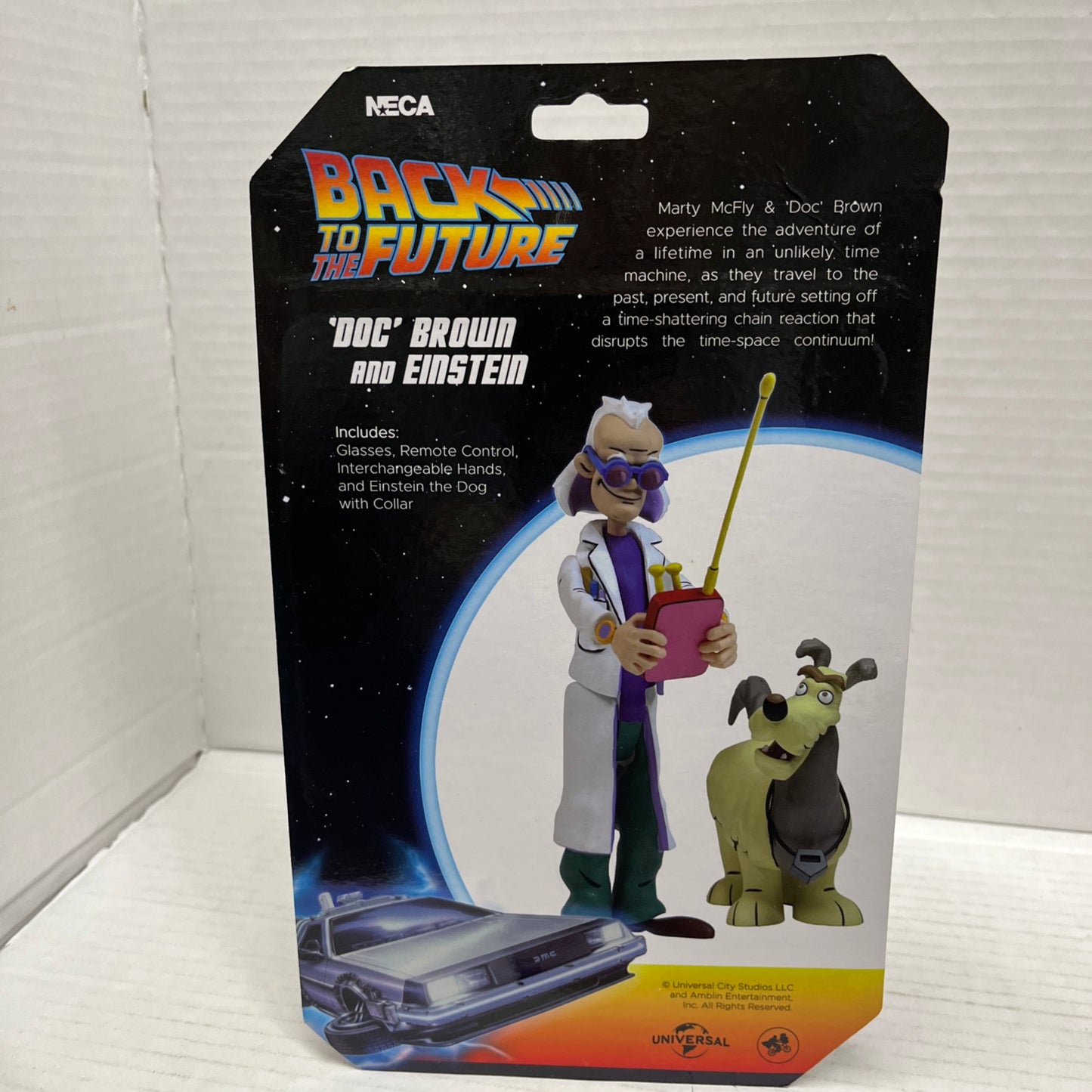 Back to the  Future DOC BROWN and EINSTEIN NIB Neca 6"