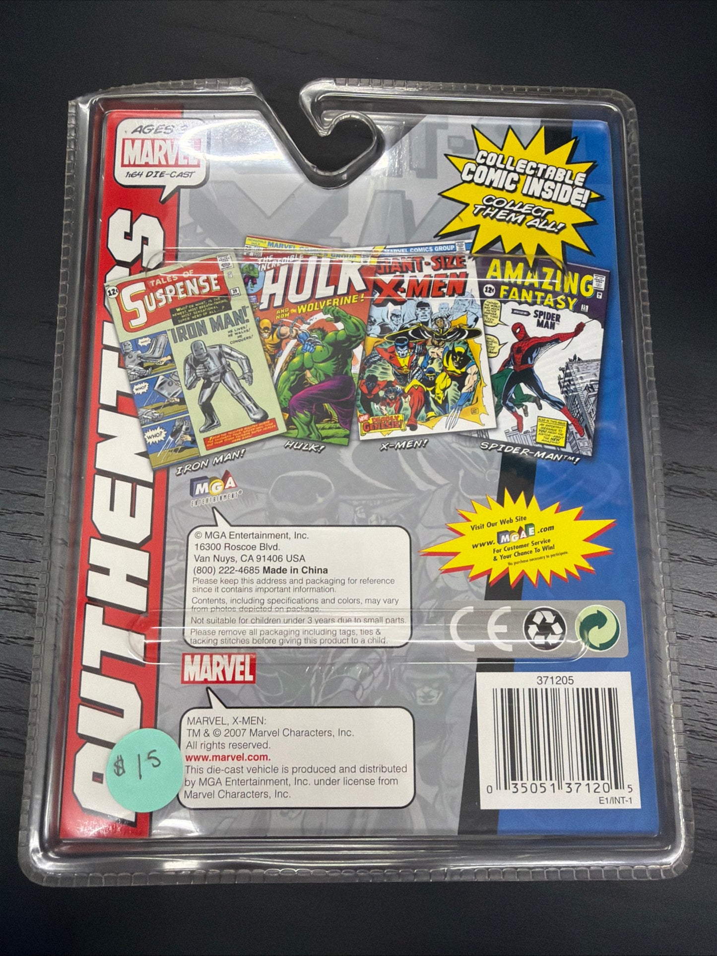 Marvel Giant Size X-Men Authentics Comic Book & Die-Cast 1:64 Car 2007