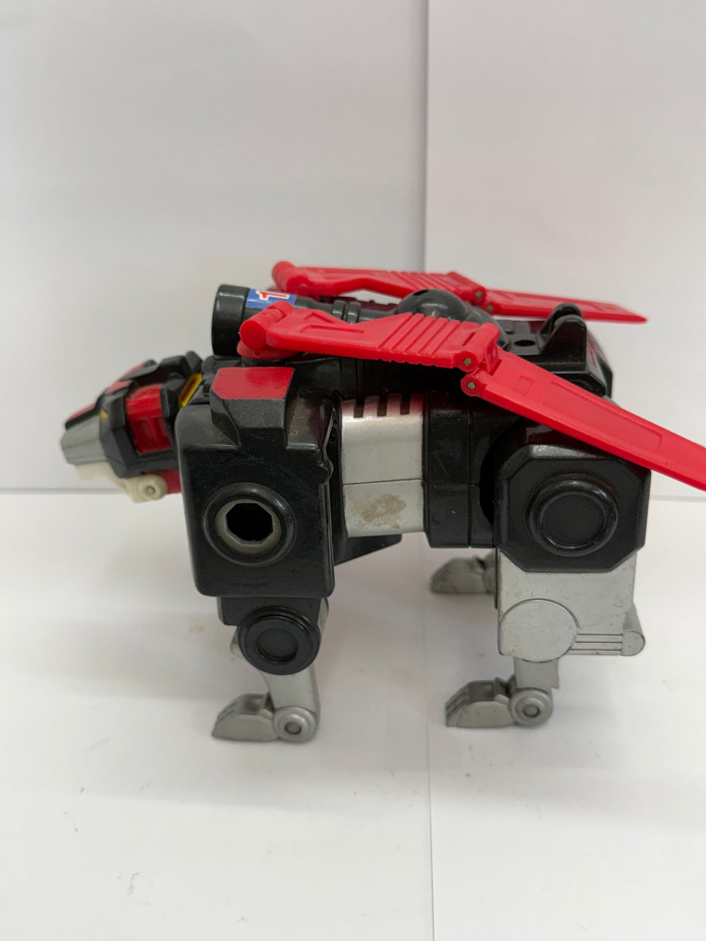 Vintage 1984 Voltron Black Lion Figure Red Wings Yellow Tail Lion Force Matchbox