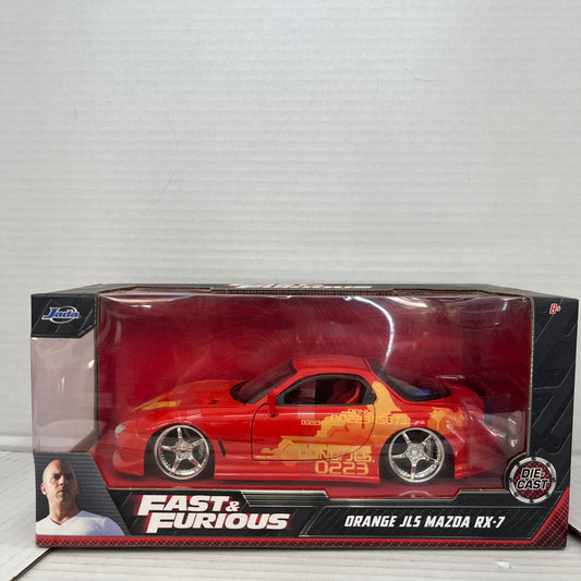Fast & Furious Orange Julius's Mazda RX-7 by Jada 1:24 Diecast Car 30747 Model