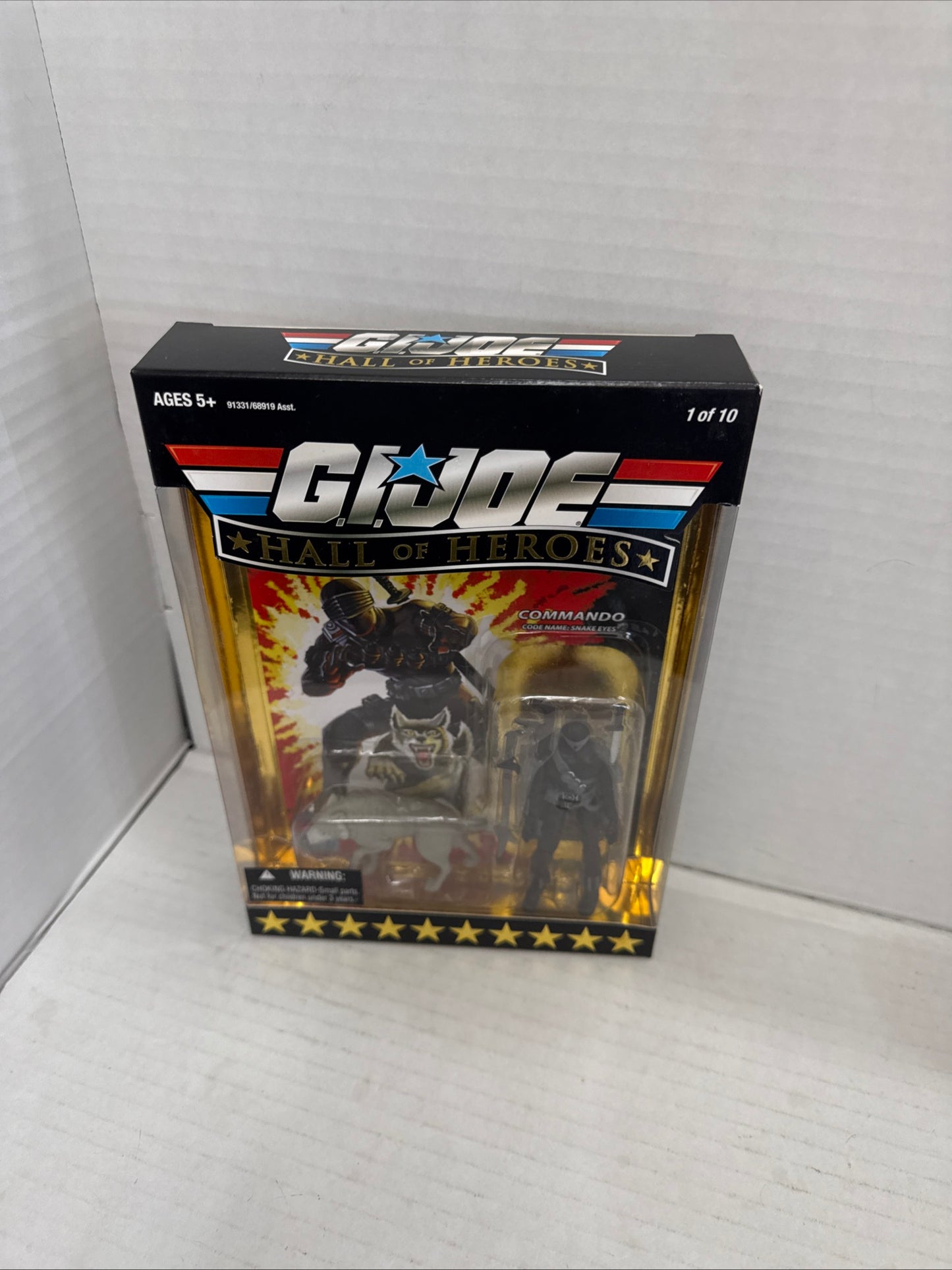 Hasbro G.I. Joe Hall of Heroes Snake Eyes Action Figure w/ Timber Wolf 2008