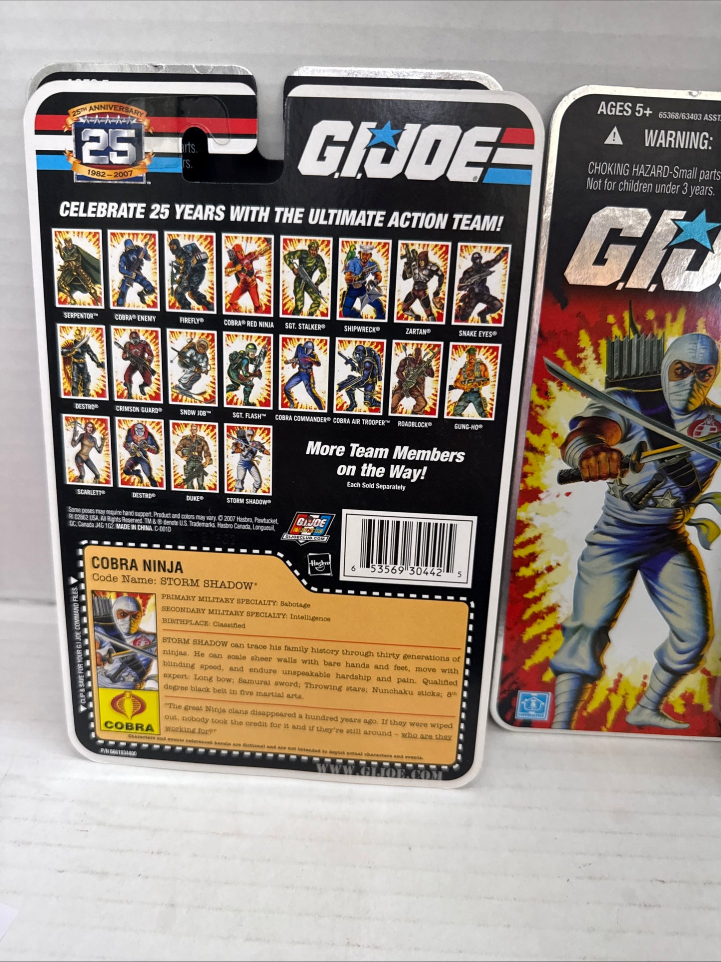 G.I. Joe 25th Anniversary Cobra Ninja Storm Shadow Action Figure 2007 Foil