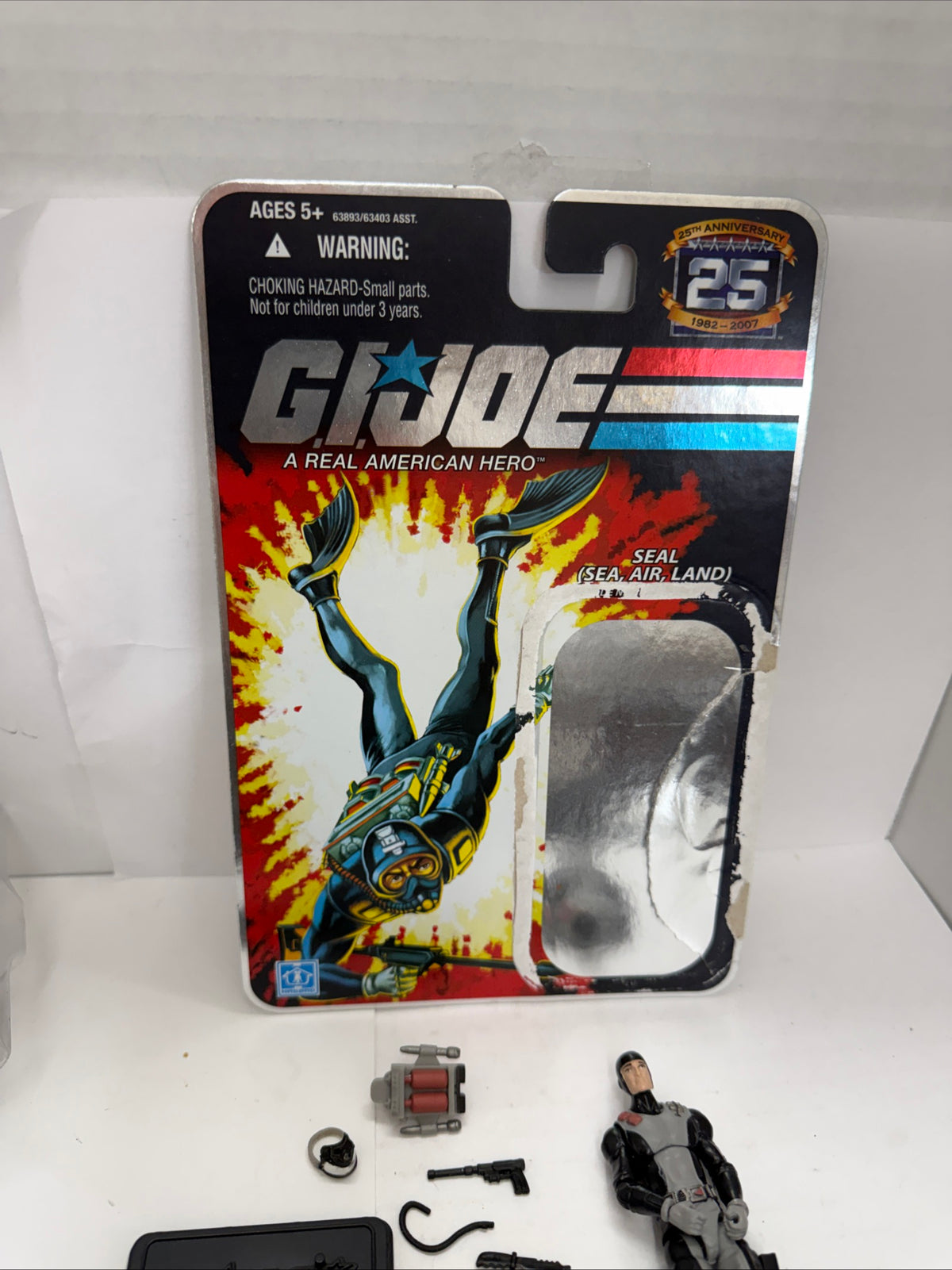 GI Joe 25th Anniversary Lt. Torpedo 3.75" Figure Seal Sea Air 2008 Hasbro Opened