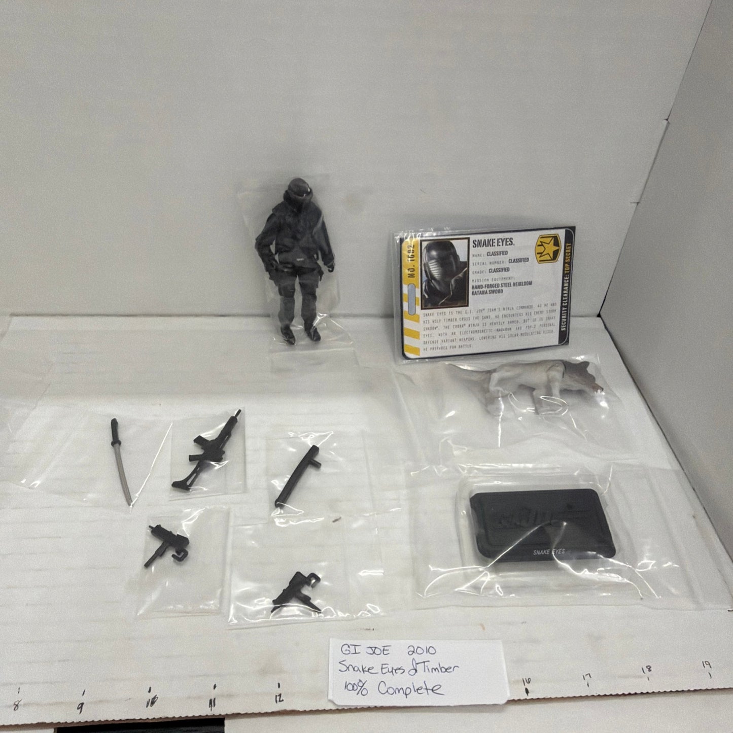 GI JOE SNAKE EYES Ninja & gray TIMBER 2010 Pursuit Of Cobra NO FILE CARD