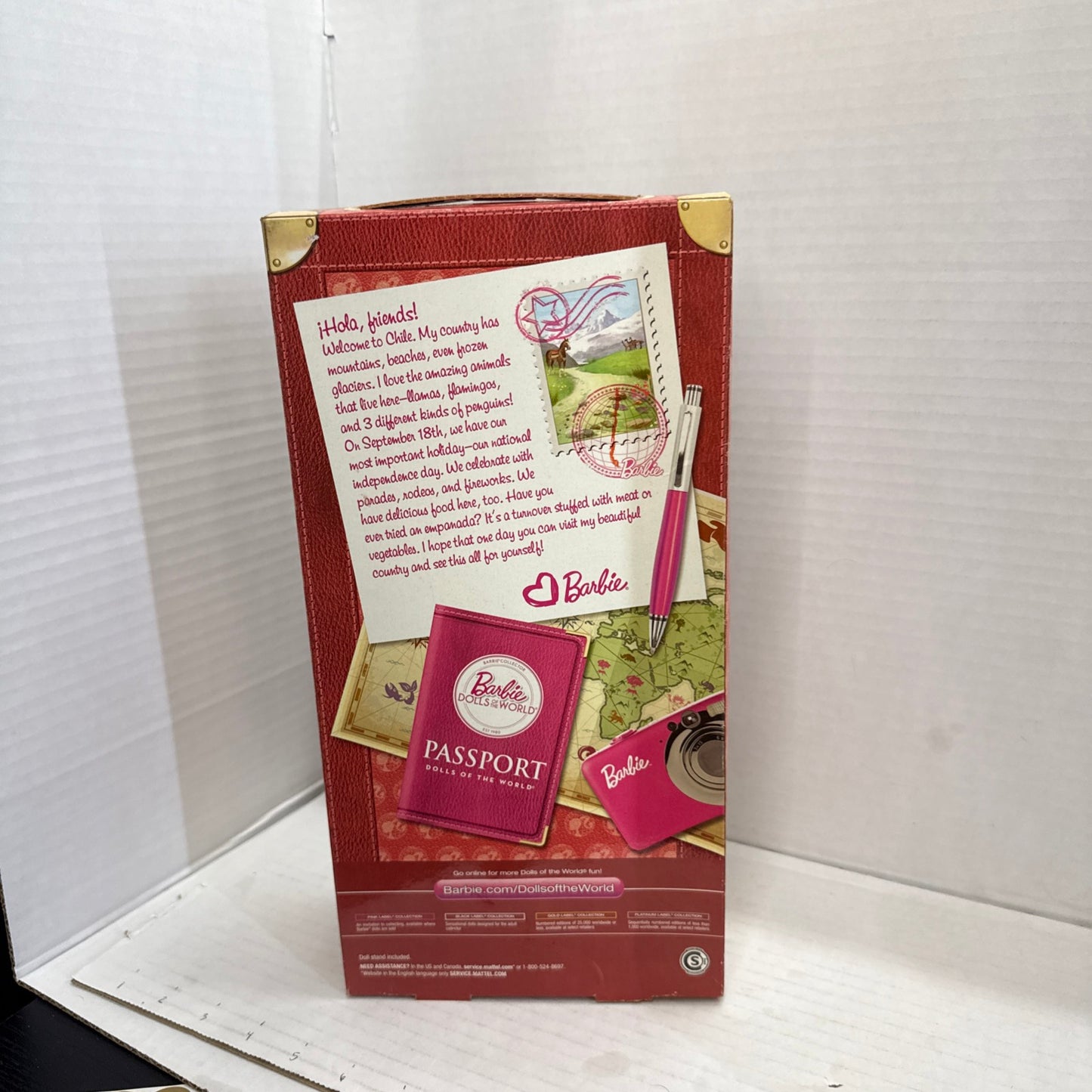 Barbie Passport Dolls of the World Chile Pink Label W3494