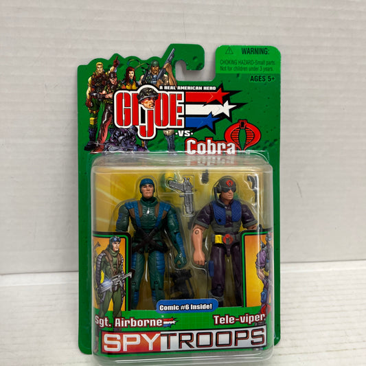 2003 GI JOE Cobra Spy Troops 2 Pack SGT AIRBORNE vs TELE-VIPER Hasbro figures