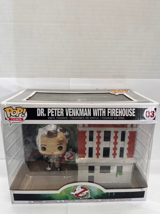 Funko Pop! Town: Ghostbusters - Dr. Peter Venkman with Firehouse #03