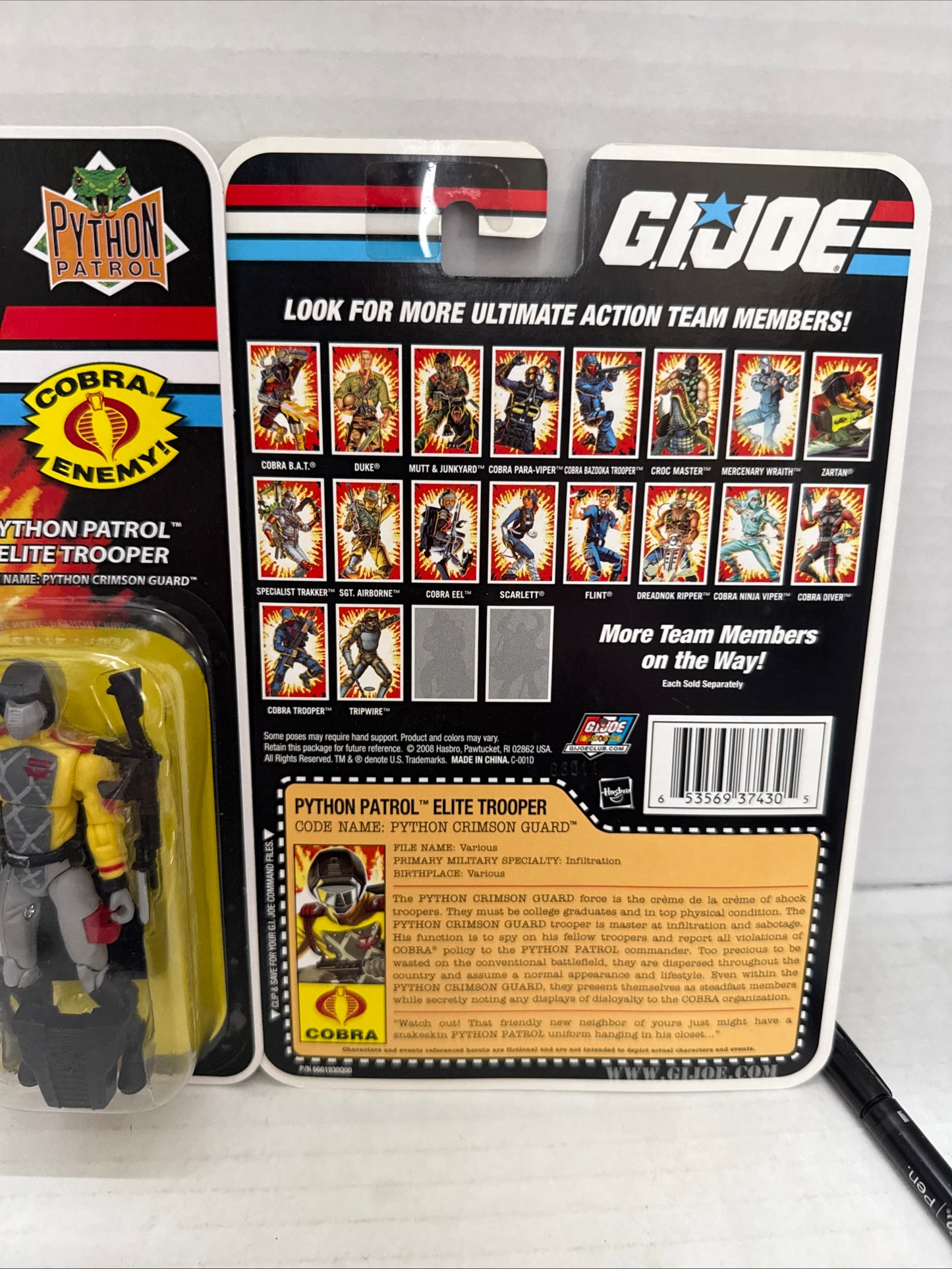 Hasbro G.I. Joe Python Patrol Elite Trooper Python Crimson Guard 2008 w/ Rifle