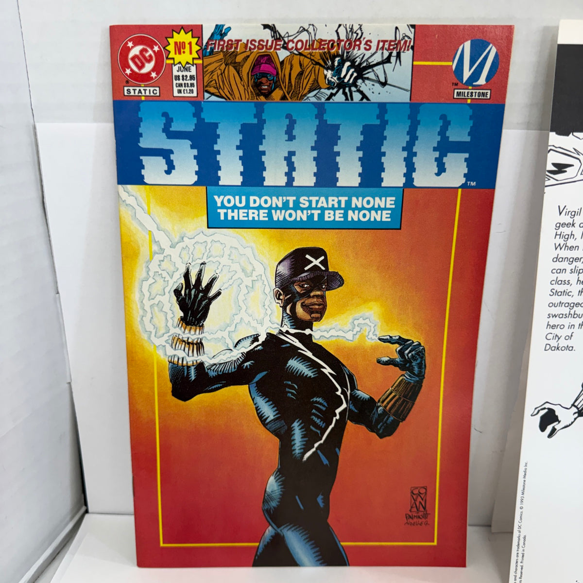 Static #1 Platinum (DC Comics June 1993) 1st AppearOf Static Shock. Posters/card
